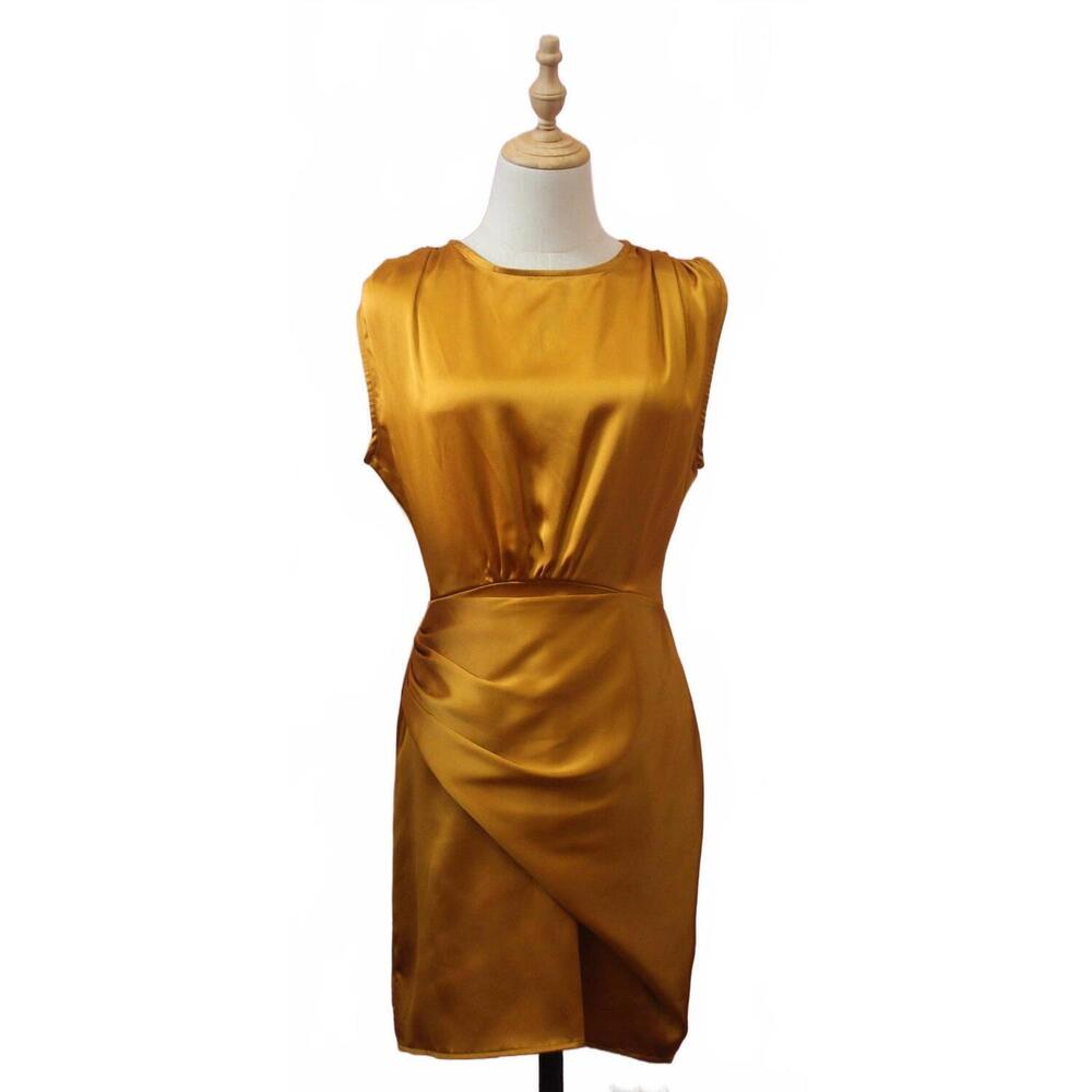 NEW EN CREME open back dress in gold